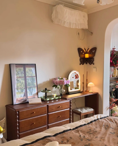 Toletta americana con cassettone angolare estensibile tutti in legno massello MDF per uso camera da letto - Product Image 5