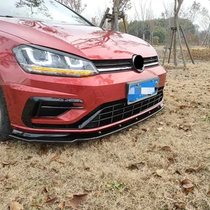 Pour Golf 7 MK7 7.5 GTD GTE R R-Line 2012-2019 : Lame de pare-chocs avant, canards, spoiler, diffuseur, kits carrosserie, protection style CS - Product Image 4