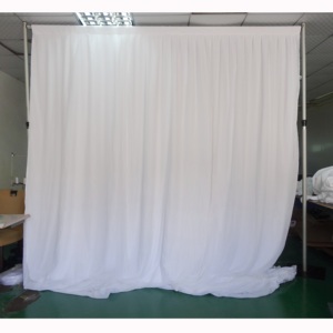 Système de tuyaux et rideaux télescopiques blancs à montage rapide pour stand d'exposition - Product Image 5