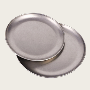 Bandeja redonda de acero inoxidable 304 de 7 pulgadas pulida mate, cargador de comedor Retro, plato, restaurante, vajilla de estilo coreano - Product Image 1