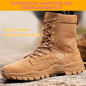 Botas Tácticas de Cuero Genuino Marrón para Hombre LUPU TACTICAL - Impermeables, para Entrenamiento al Aire Libre y Estilo Desierto con Personalización OEM/ODM - Product Image 2