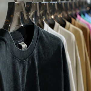 Distressed Luxury Men 100% algodón de alta calidad en blanco Vintage Logo personalizado desvanecido camiseta lavada de gran tamaño - Product Image 1