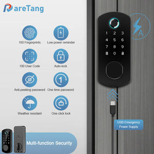 <span class=keywords><strong>Serrure</strong></span> de porte extérieure Tuya APP noire AF07, <span class=keywords><strong>serrure</strong></span> numérique à empreinte digitale et combinaison - Product Image 3