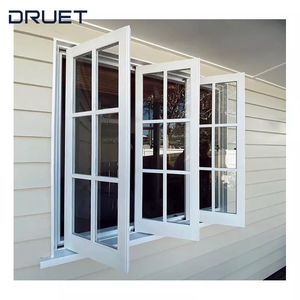 DRUET Minimalist French <strong>Windows</strong> Transitional Casement <strong>Windows</strong> Foldable Crank Handle UPVC <strong>Window</strong> Casement <strong>Window</strong> With <strong>Transom</strong> - Product Image 5