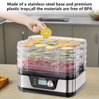 Déshydrateur alimentaire BioloMix sans BPA à 5 plateaux avec minuterie numérique et contrôle de la température pour fruits, légumes, viande et bœuf séché