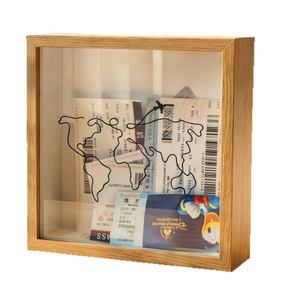 Boîte de rangement pour photos et souvenirs avec <span class=keywords><strong>carte</strong></span> <span class=keywords><strong>du</strong></span> <span class=keywords><strong>monde</strong></span> Shadow Box - Product Image 1