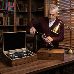 Juego de 5 Decantadores de <span class=keywords><strong>Vino</strong></span> de Cristal Transparente con Copas sin Tallo y Accesorios para Abrir <span class=keywords><strong>Vino</strong></span> en Caja de Regalo de Madera - Product Image 5