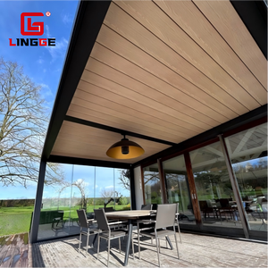 Pergola <span class=keywords><strong>automatique</strong></span> en aluminium pour balcon avec rideaux, résistante au vent, protection contre le soleil et la pluie, toutes saisons, marque LG - Product Image 2