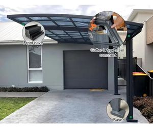 Auvent de voiture pliable de luxe M-Style en polycarbonate avec structure en aluminium pour stationnement double dans le jardin et le <span class=keywords><strong>garage</strong></span> - Product Image 6