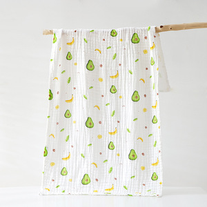 Qidou – couverture en gaze pour bébé, 6 couches, en pur coton, imprimé ours de dessin animé, enveloppe pour nouveau-né, serviette douce et respirante pour nourrissons - Product Image 2