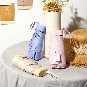 Beau parapluie promotionnel de capsule d'ombre de 5 plis parapluie léger de protection UV avec le logo adapté aux besoins du client - Product Image 6