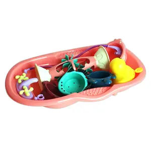 크로스 국경 욕조 물 놀이 만화 작은 동물 게임 장난감 목욕 장난감 세트