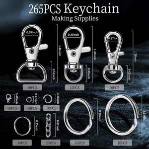 Metal Keychain Craft Supplies Including Key Chain Clips Lanyard <b>Snap</b> <b>Hooks</b> Jump for Chain Making Purse Making Lanyard Making - Product Image 2