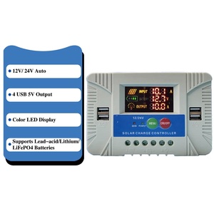 SUYEEGO 12v/24v 클래식 화이트 케이스 LCD <span class=keywords><strong>PWM</strong></span> 솔라 컨트롤러 - Product Image 3