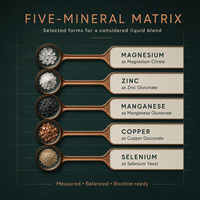 Gouttes liquides minérales avec citrate de magnésium, gluconate de zinc, manganèse, cuivre et sélénium