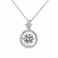 Collier en argent S925 avec moissanite, mini pendentif effet lumineux, chaîne câble à 4 griffes, luxe léger, style Qixi chinois, best-seller Douyin
