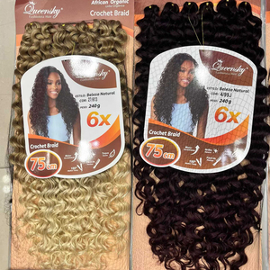 Confezione da 6 Fasci di Capelli Sintetici Ricci Afro a Onda Profonda per Extension - Product Image 2