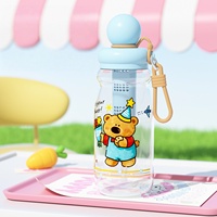 Gobelet à paille grande capacité MM, motif dessin animé, résistant à la chaleur, avec filtre à thé portable, en plastique, pour enfants garçons et filles, été