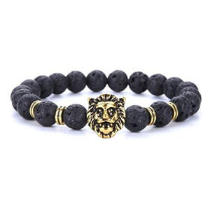 Gelang mata harimau batu Lava, dengan manik-manik kepala macan tutul buram pita energi modis untuk hadiah - Product Image 4