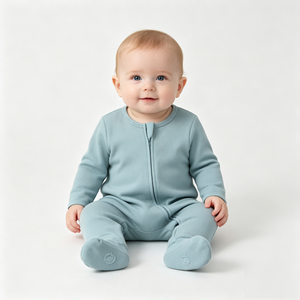 Échantillon Gratuit – Combinaison Bébé en Coton Respirant à Logo Personnalisé, Barboteuse à Pieds Manches Longues pour Nouveau-né, Idéale pour les Activités Quotidiennes - Product Image 2