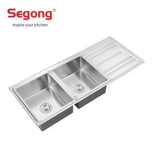 Évier de cuisine rectangulaire double <span class=keywords><strong>bac</strong></span> multifonctionnel Segong Large Nano SATIN en acier inoxydable fait à la main moderne - Product Image 2