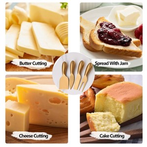 4 pcs thép không gỉ pho mát dao <span class=keywords><strong>Set</strong></span> bếp charcuterie Hội Đồng Quản Trị Phụ kiện máy cắt <span class=keywords><strong>Slicer</strong></span> Vàng pho mát công cụ chesse Knife <span class=keywords><strong>Set</strong></span> - Product Image 4