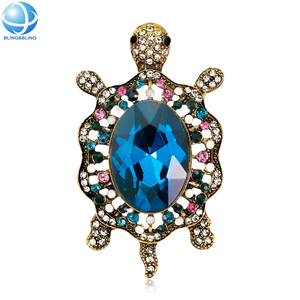 Broche de tortuga con diamantes de imitación, broches de tortuga de aleación de Zinc de cristal coloridos personalizados para mujeres, regalos de joyería Vintage para reparar - Product Image 6