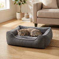Lit pour animaux de compagnie en polyester doux, lit rectangulaire pour chien, lit pour chat, coton PP, nid de sommeil intérieur toutes saisons