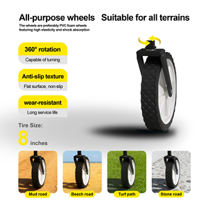 Chariot utilitaire pliable pliable de plage de chariot pliable de pneu solide - Product Image 5