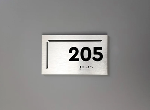 Acero inoxidable Ada Metal Braille Acrílico Oficina Número Hotel Latón Casa Números Braille Puerta Placa Puerta Letrero - Product Image 6