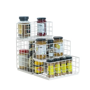 <span class=keywords><strong>Petit</strong></span> panier de rangement empilable en fil métallique, étagère à épices, rangement de garde-manger pour comptoir de cuisine, armoire de salle de bain - Product Image 1