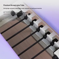 Reformer de Pilates gris clair avec rembourrage lavande, barre de repose-pieds réglable et système de poulies avec roues pour studio à domicile, sans assemblage