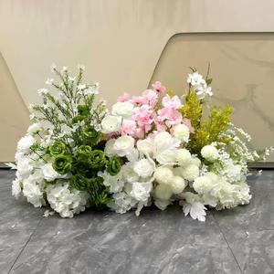Rangée de fleurs artificielles en soie vertes tendance pour la décoration florale de tables de mariage, d'hôtels, de centres commerciaux et de séparations de sols - Product Image 5