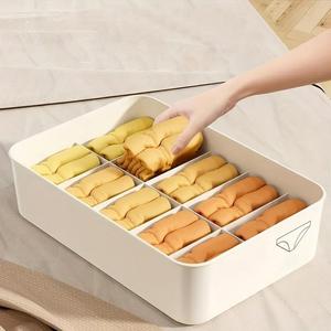 Paquete de 3 cajas organizadoras de lavandería blancas de 10/15 compartimentos, almacenamiento de plástico duradero para ropa interior, mallas, calcetines - Product Image 6