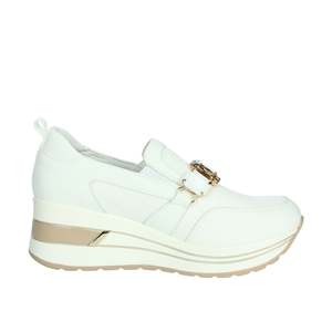 Mocasines Donna Serena para Mujer, Plataforma Blanca Dorada, Zapatos Planos - Product Image 4