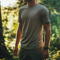 Lichtgewicht zacht kleding onderhemd heren gym sport workout 100% biologisch merino T-shirts voor buiten