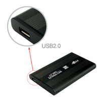 Boîtier de disque dur SATA en aluminium de 2,5 pouces, USB2.0, boîtier externe pour HDD SSD, boîte de disque dur portable pour ordinateur portable, prend en charge 7-9,5 mm
