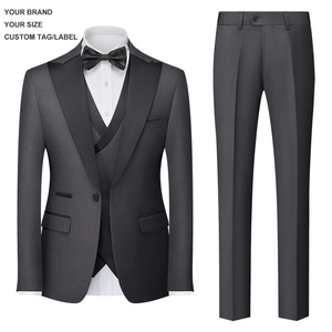 Costumes <span class=keywords><strong>rouge</strong></span> <span class=keywords><strong>bordeaux</strong></span> pour hommes vestes de costume personnalisées mariage de marié d'affaires 3 pièces ensemble de <span class=keywords><strong>blazer</strong></span> décontracté pour hommes - Product Image 6
