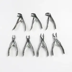 Set of 7 High Quality Stainless Steel Children Extracting Forceps Child Dental Extraction Pediatric Pedo Roots Instruments