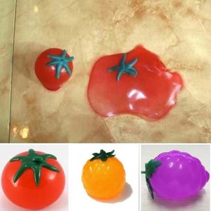 Jouet anti-stress en PU souple en forme de <span class=keywords><strong>tomate</strong></span> et d'œuf à double <span class=keywords><strong>jaune</strong></span>, en caoutchouc, balle de décompression en forme de fruit - Product Image 3