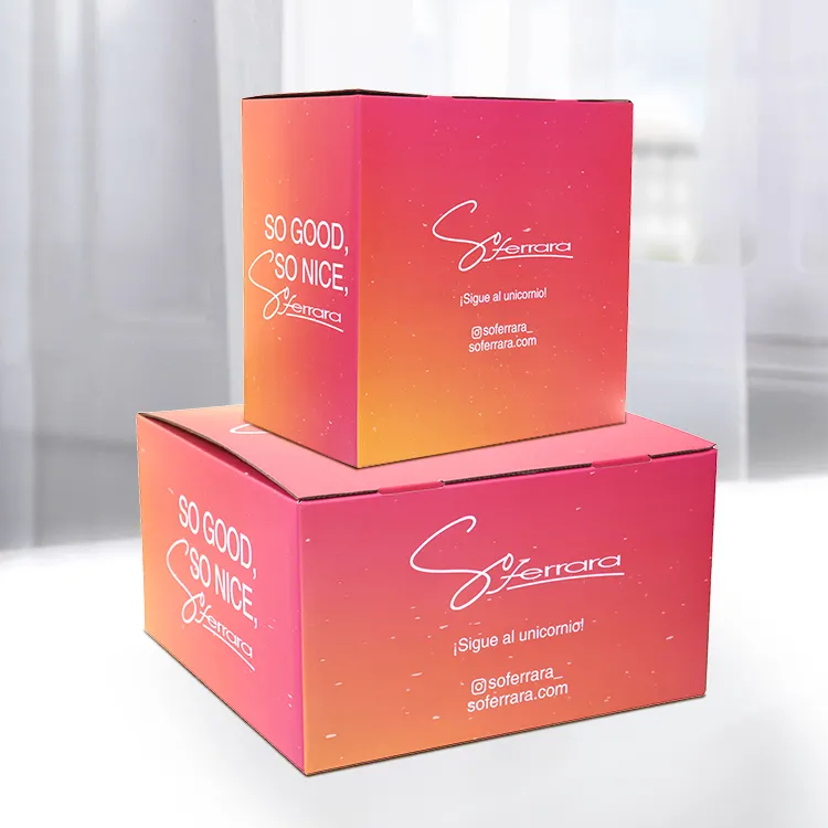 Ustom-caja de cartón con logotipo impreso, embalaje de cartón corrugado para cosméticos, ropa y sombreros
