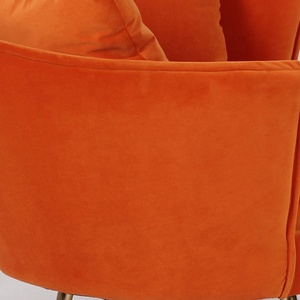 <span class=keywords><strong>Fauteuil</strong></span> d'appoint en velours orange style Mid-Century avec pieds en métal doré, <span class=keywords><strong>fauteuil</strong></span> de détente avec 2 coussins pour chambre, salon, hôpital, certifié BSCI - Product Image 4