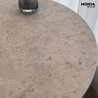 Table basse NORYA avec plateau en marbre naturel et base en métal pour le mobilier de salon
