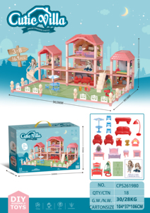 Maison en bois à construire soi-même, ensemble de meubles de jeu d'imitation, jouets unisexes <span class=keywords><strong>Dreamhouse</strong></span> avec accessoires CPS, pour les enfants de 2 à 13 ans - Product Image 5