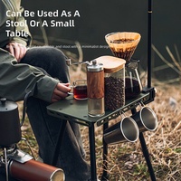 Table de jardin pliante moderne en fer et tissu Oxford – Tabouret portable pour camping, pêche et pique-nique
