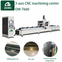 Machine de fraisage, de perçage et de chanfreinage CNC robuste OUWO avec Siemens 828D et magazine porte-outils à 6 postes pour profilés en aluminium