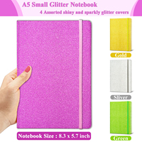 Carnet de composition A5 en cuir, 80 feuilles, couverture scintillante, carnet brillant pour cadeaux promotionnels de bureau