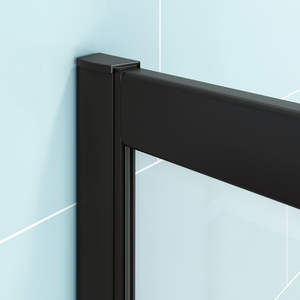 Taille personnalisée cadre noir incurvé Quadrant porte coulissante cabine de douche coin verre trempé écran de bain - Product Image 3