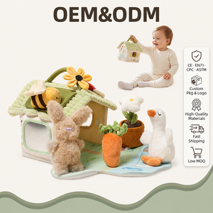 Nuovo Tappetino Sensoriale Montessori Lavabile 2026 con Contenitore Integrato, <span class=keywords><strong>Giocattoli</strong></span> per Neonati 0-12 <span class=keywords><strong>Mesi</strong></span>, <span class=keywords><strong>Giocattoli</strong></span> in Cotone Peluche a Tema Fattoria - Product Image 1