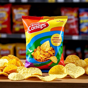 Envasado colorido para alimentos, papel impreso personalizado, bolsa de plástico en blanco, plátano, Patatas congeladas, patatas fritas de plátano, bolsas de embalaje - Product Image 1